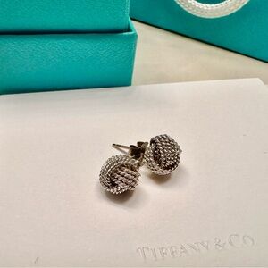 Tiffany Love Knot sterling silver earrings.